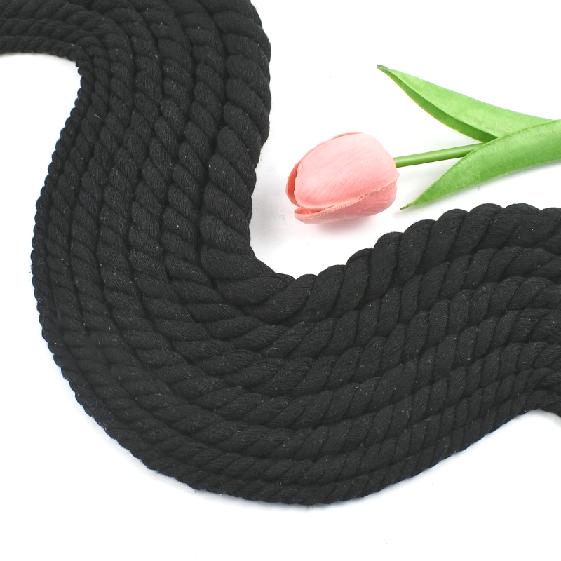 Sewing Thread In Textile - Cordón de algodón trenzado negro, 1-5M,