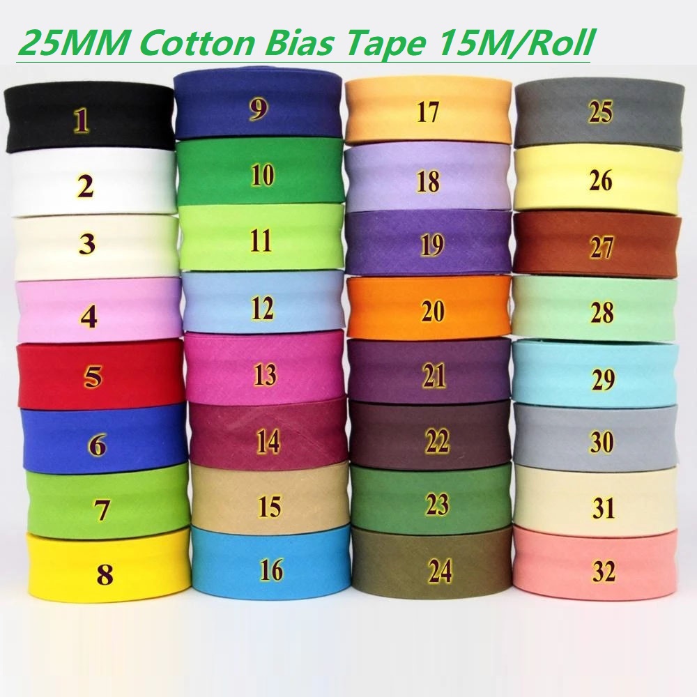 Binding Tape Bias - Cinta de biais de algodón doblada