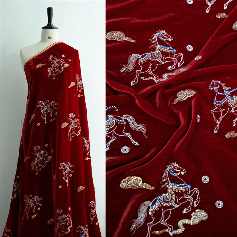 Sewing Velvet Fabric - Otoño/Invierno, terciopelo de seda grueso, cuentas