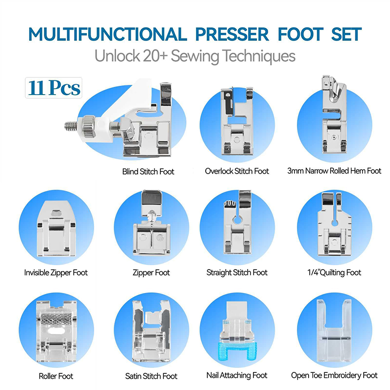 △   Kit de 11 prensatelas para - Zipper Foot Presser reseña y precio