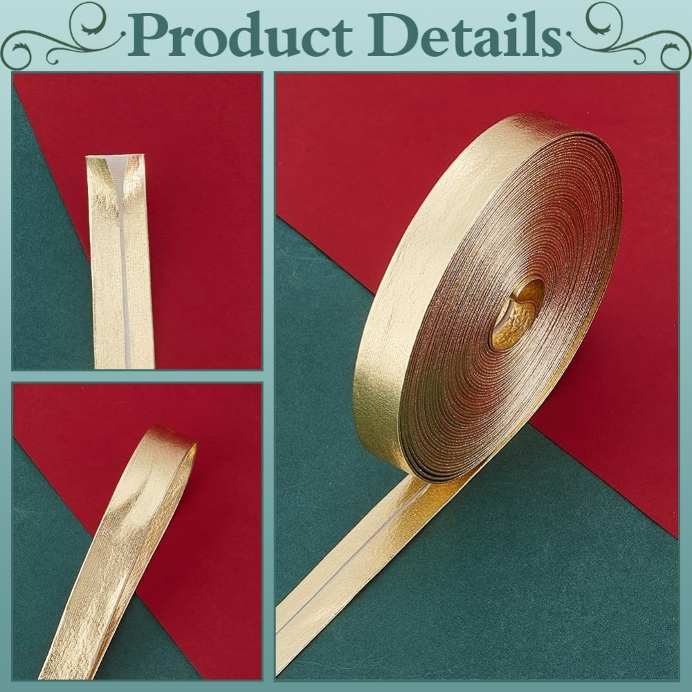 Adorno de cuero dorado de 9,8  - Binding Tape Bias reseña y precio