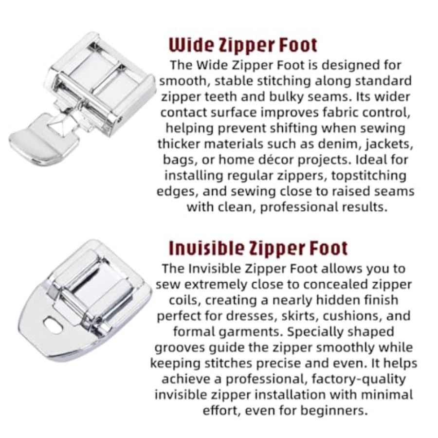 Kit de prensatelas para cremal - Zipper Foot Presser reseña y precio